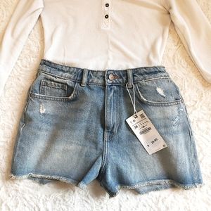 Zara Denim High Waisted Shorts